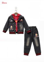 Spring and Autumn Boys' Denim Casual Set - Image 2