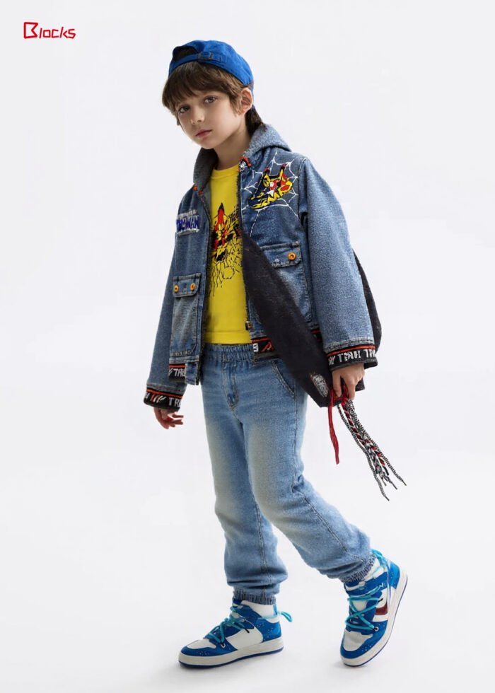 Spring & Summer Boys' Denim Casual Set – Top and Pants - Image 1