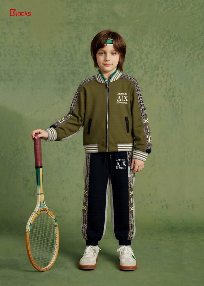 Kids' (8-14Y) Spring & Autumn Casual Stand-Collar Set - Image 1
